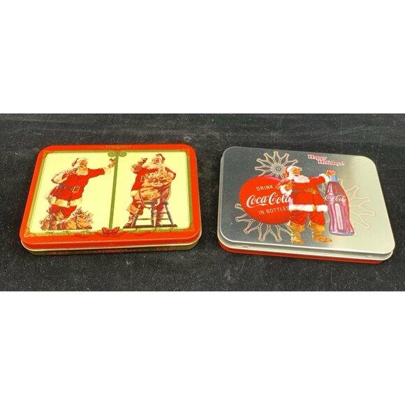Coca-Cola Other - 2 Coca-Cola Christmas Nostalgia Playing Cards 2008 1994 LE Keepsake Tins NOS Vtg